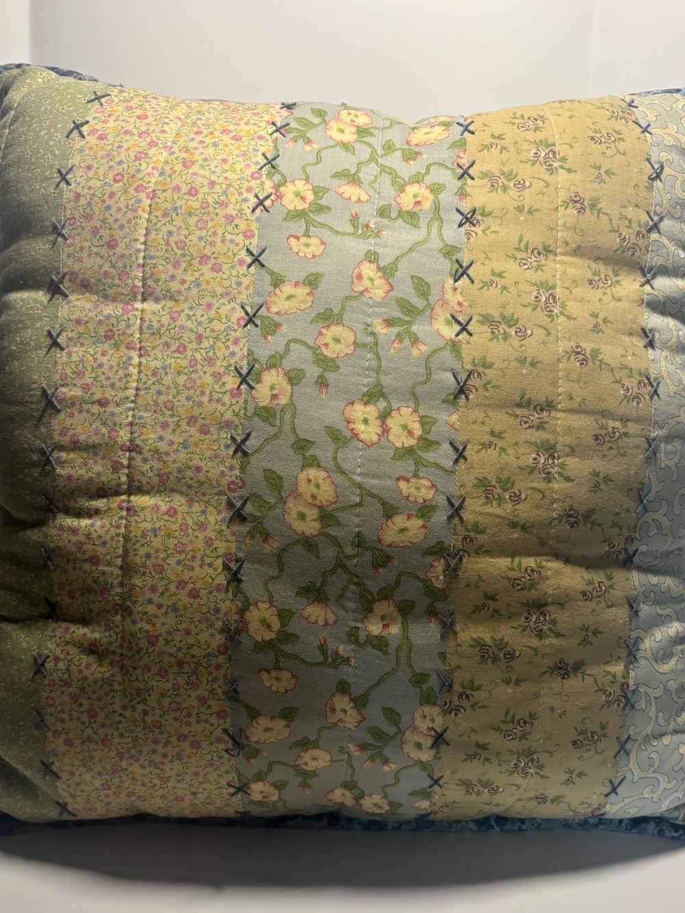 Vintage hand stitched throw pillow